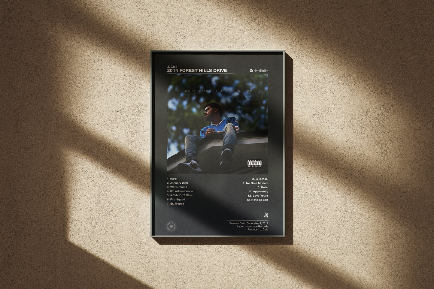 J. Cole - 2014 Forest Hills Drive | Album Cover Poster | Wall of Fame Prints