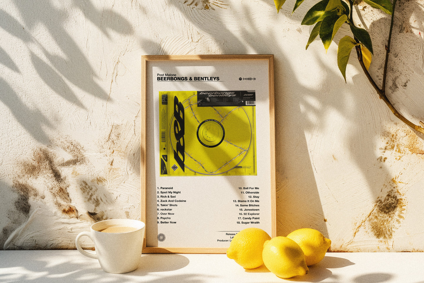 Post Malone - beerbongs & bentleys | Album Cover Poster | Wall of Fame Prints