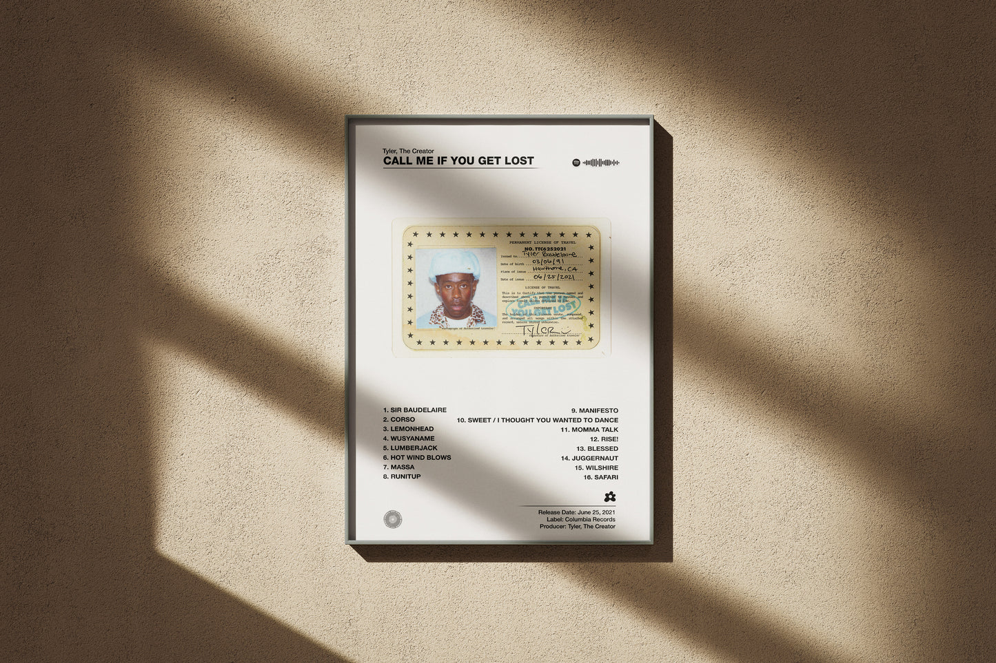 Tyler, The Creator - Call Me If You Get Lost | Album Cover Poster | Wall of Fame Prints