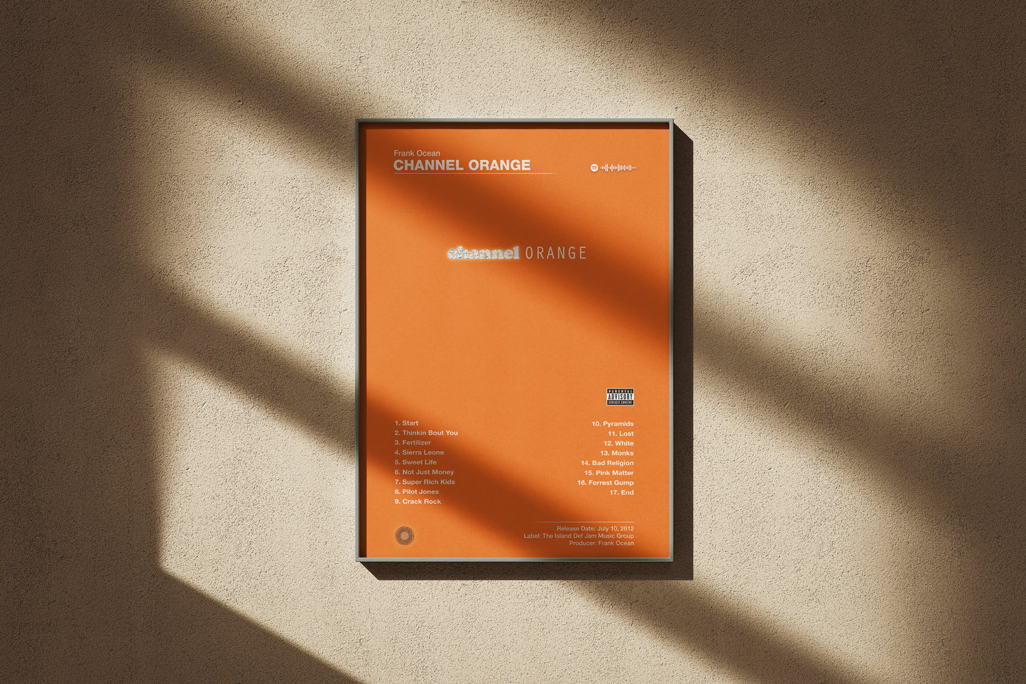 Frank Ocean - channel ORANGE | Album Cover Poster | Wall of Fame Prints