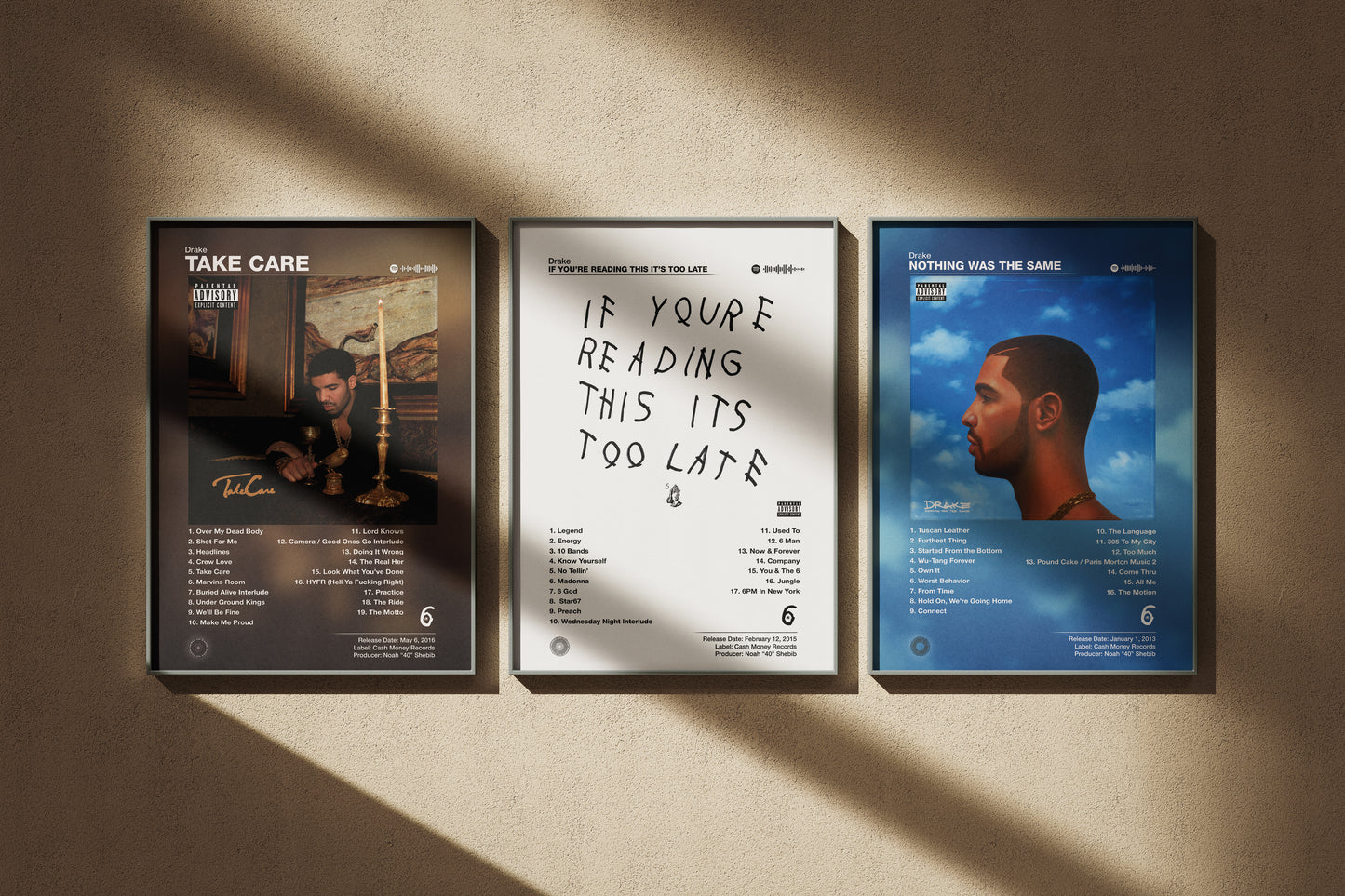 Drake - If You’re Reading This It’s Too Late | Album Cover Poster | Wall of Fame Prints