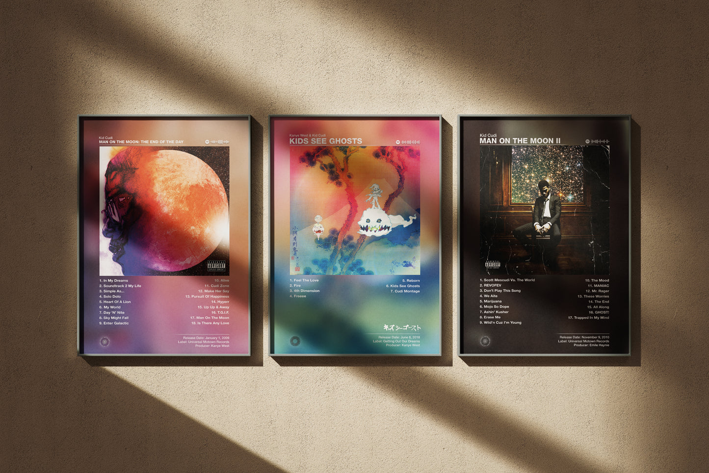 Kanye West & Kid Cudi - KIDS SEE GHOSTS | Album Cover Poster | Wall of Fame Prints