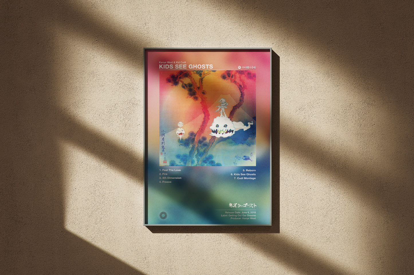 Kanye West & Kid Cudi - KIDS SEE GHOSTS | Album Cover Poster | Wall of Fame Prints