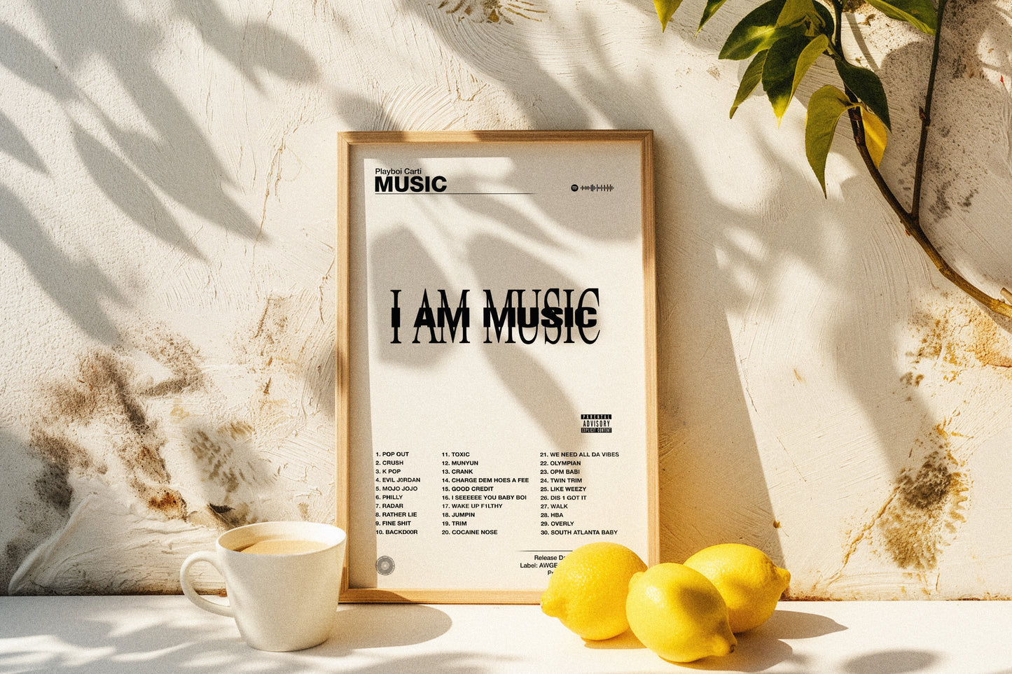 Playboi Carti - MUSIC (I AM MUSIC) | Album Cover Poster | Wall of Fame Prints