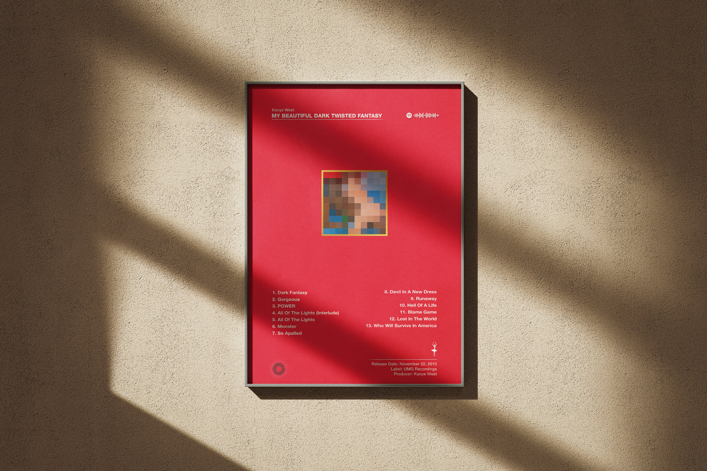 Kanye West - My Beautiful Dark Twisted Fantasy | Album Cover Poster | Wall of Fame Prints