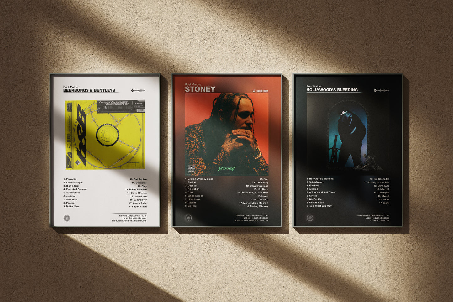 Post Malone - Stoney | Album Cover Poster | Wall of Fame Prints