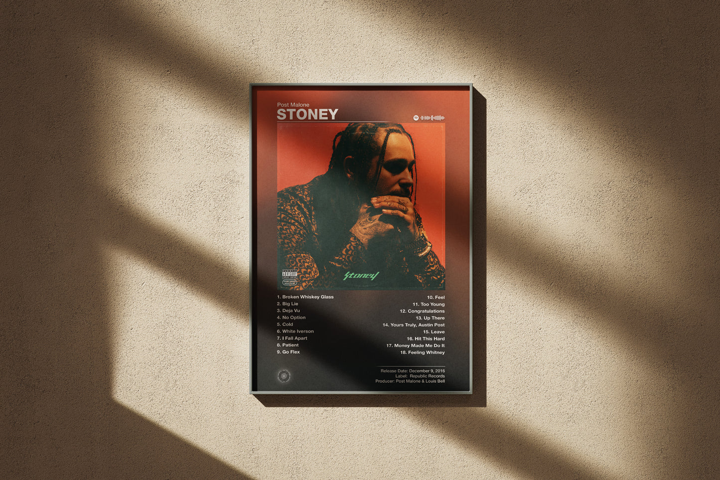 Post Malone - Stoney | Album Cover Poster | Wall of Fame Prints