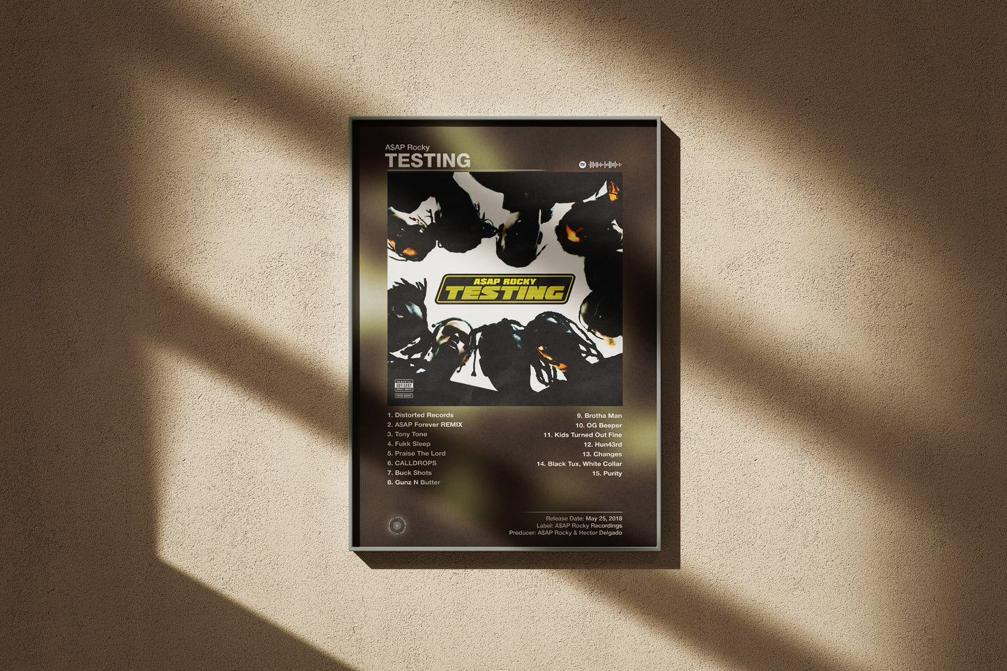 A$AP Rocky - TESTING | Album Cover Poster | Wall of Fame Prints