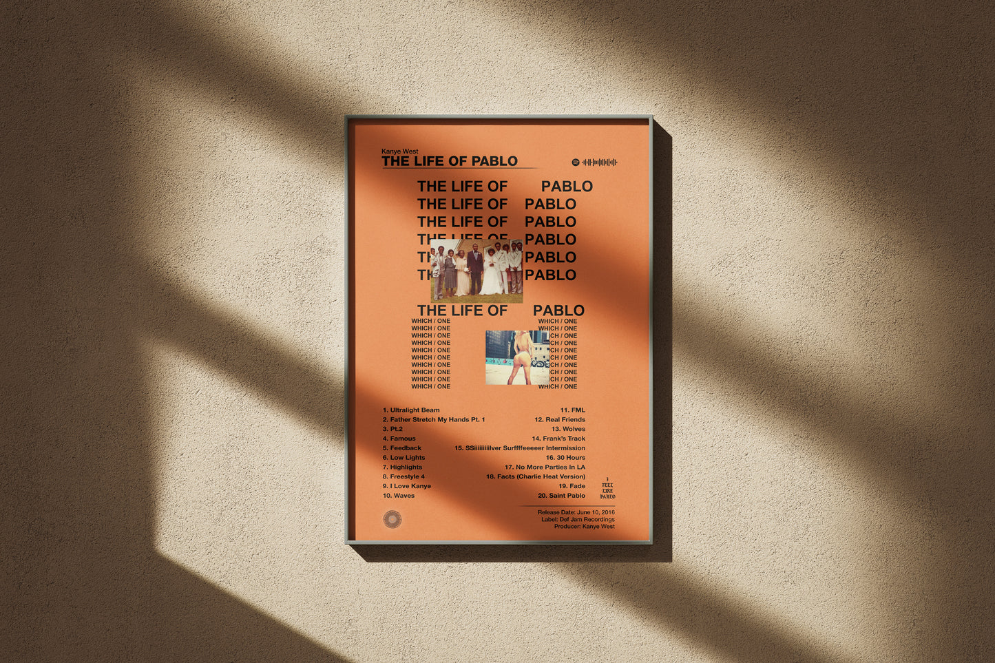 Kanye West - The Life of Pablo | Album Cover Poster | Wall of Fame Prints