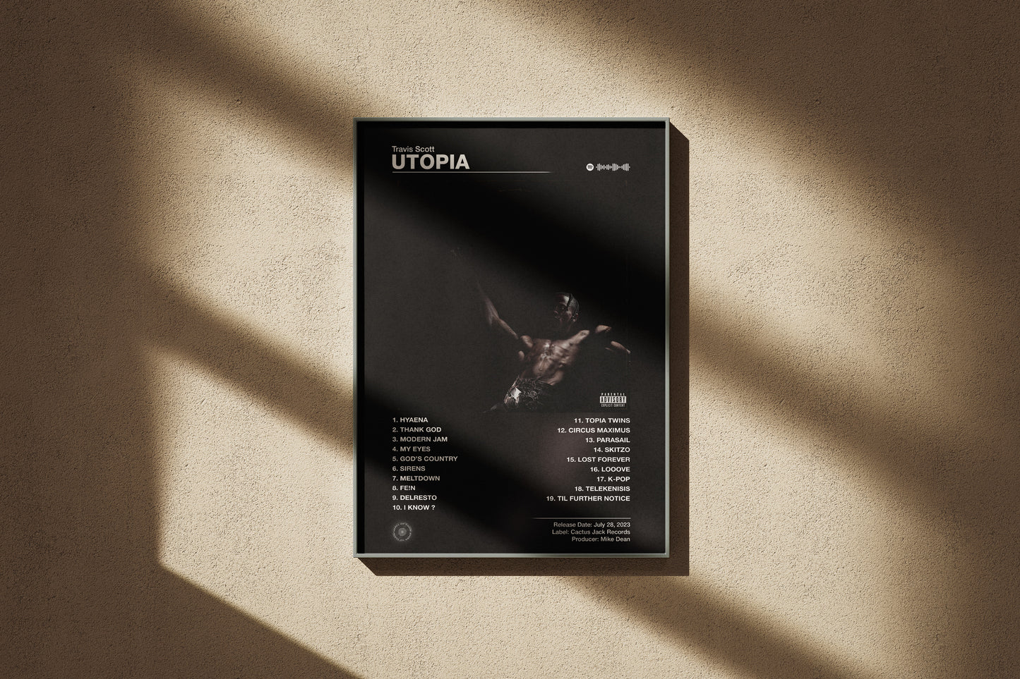 Travis Scott - UTOPIA | Album Cover Poster | Wall of Fame Prints