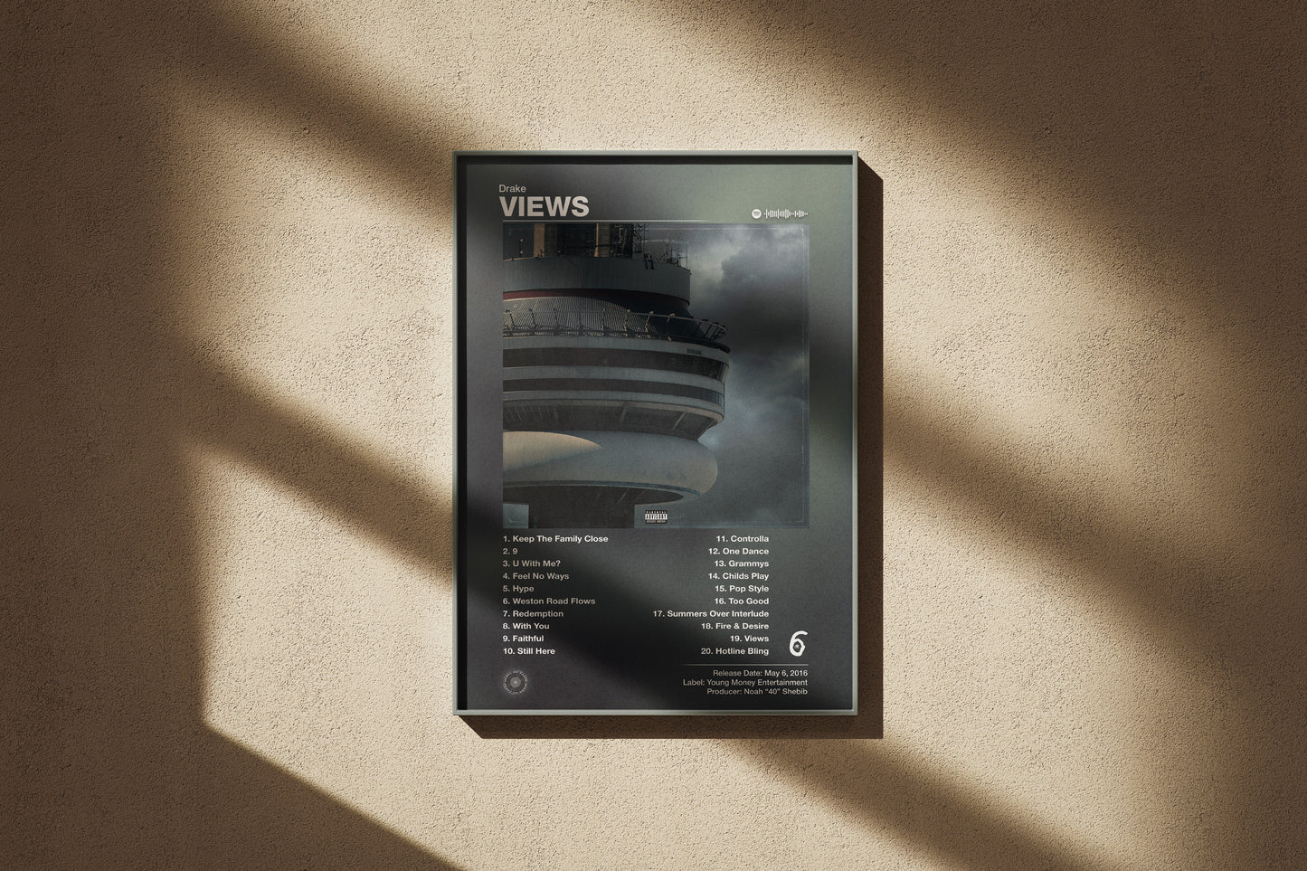 Drake - Views | Album Cover Poster | Wall of Fame Prints