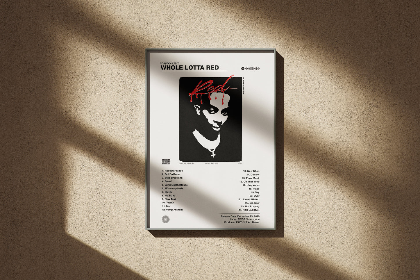 Playboi Carti - Whole Lotta Red | Album Cover Poster | Wall of Fame Prints