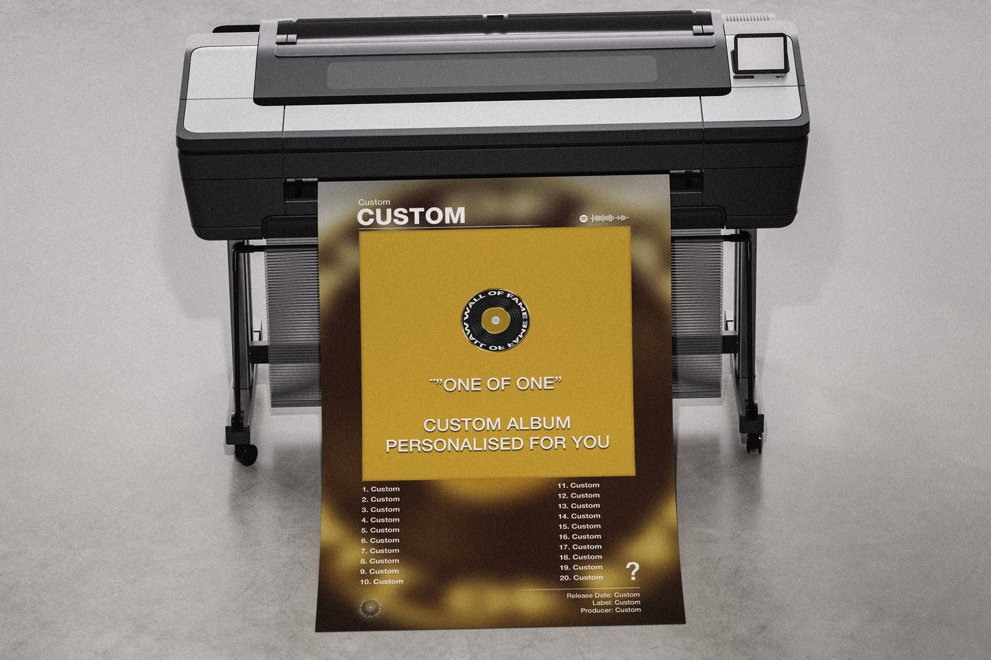 "One of One" | Custom Album Cover Poster | Wall of Fame Prints