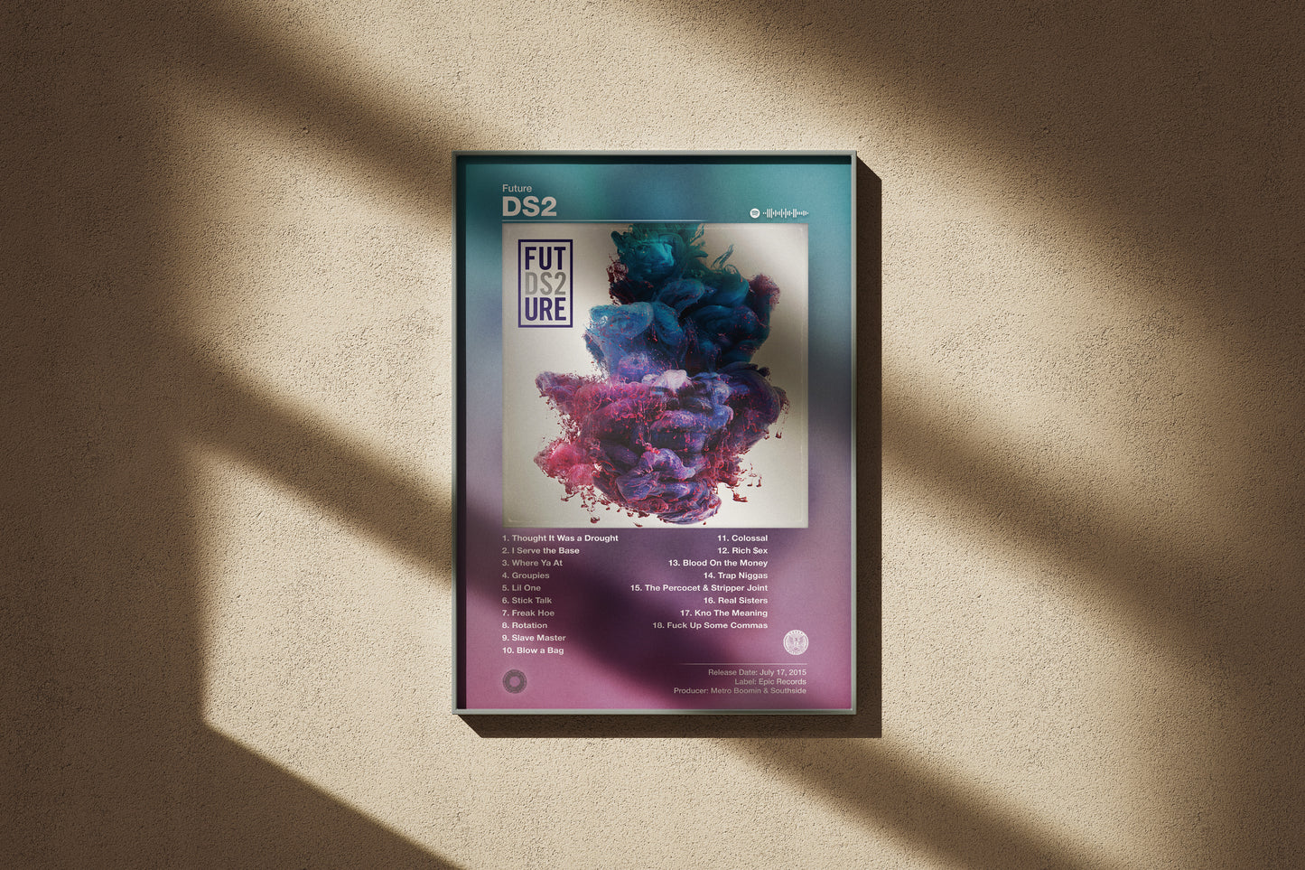 Future - DS2 (Dirty Sprite 2) | Album Cover Poster | Wall of Fame Prints