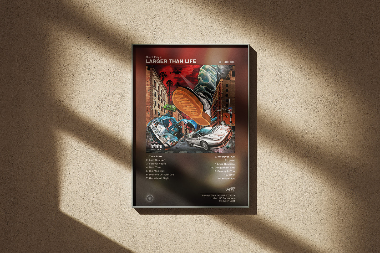 Brent Faiyaz - Larger Than Life | Album Cover Poster | Wall of Fame Prints
